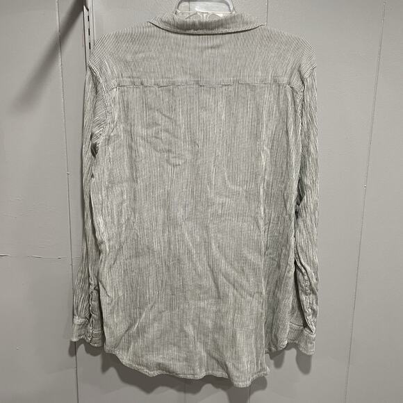 Roberta Roller Rabbit Minimalist Button Front Shirt XL Stripe Beachy Lightweight - Picture 3 of 8